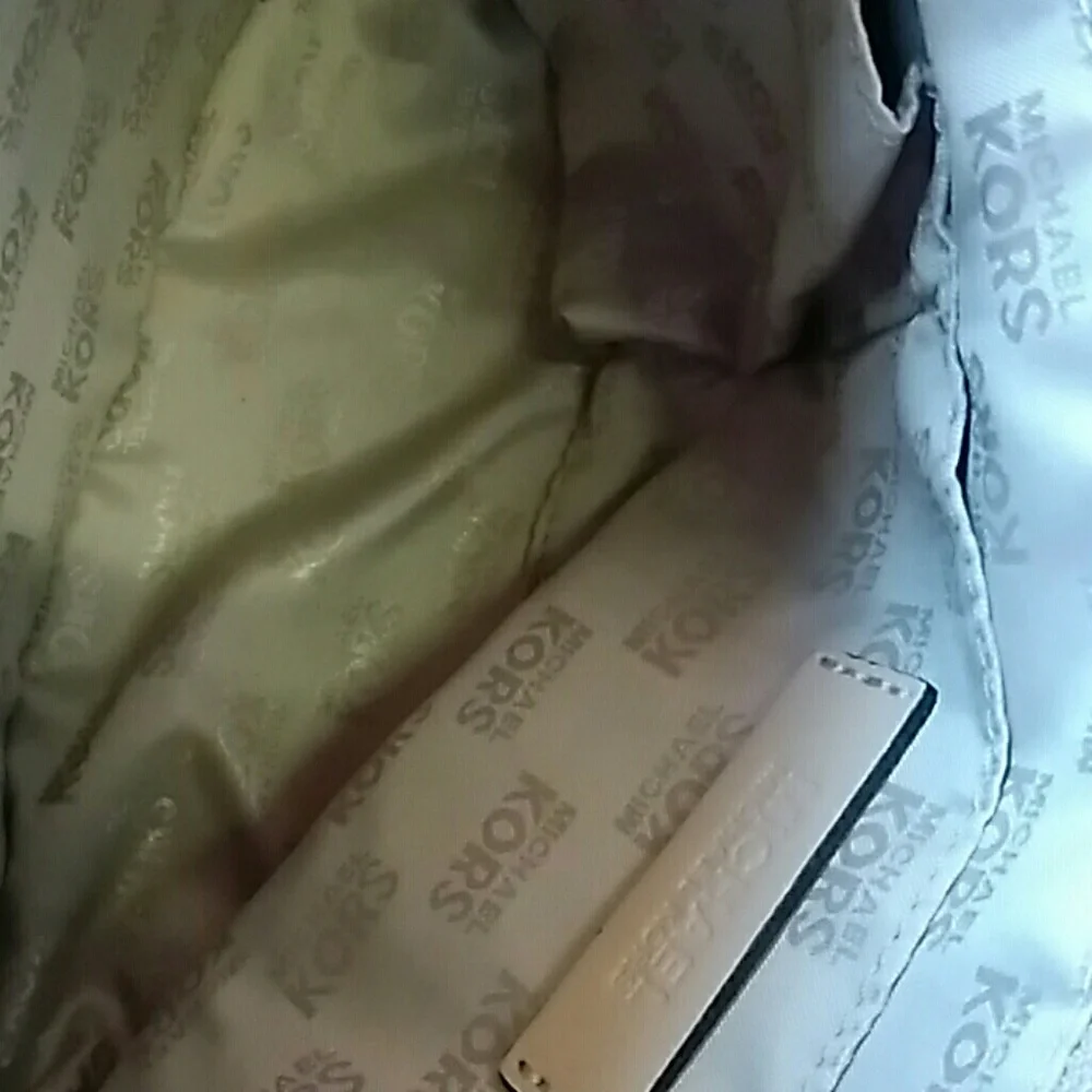 Michael Kors Brown and Beige MK Logo Shoulder Bag